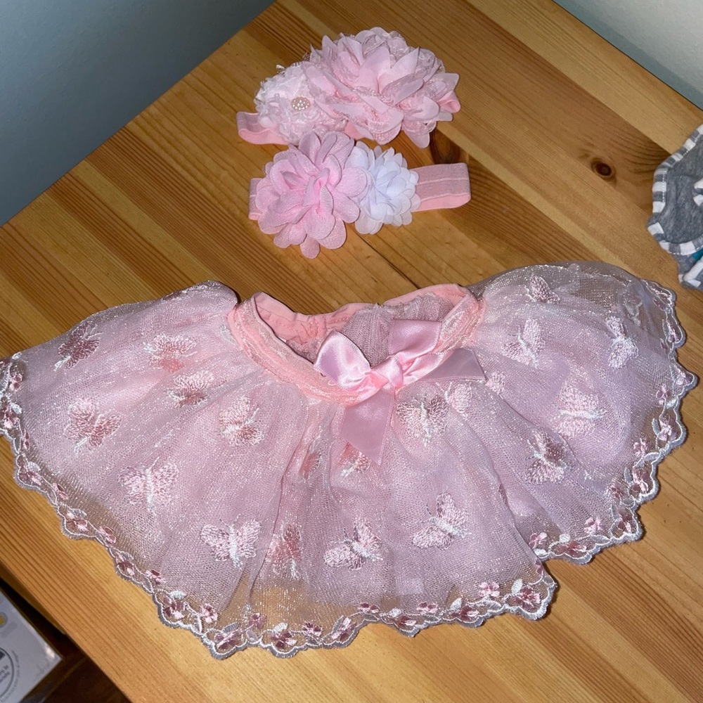 Newborn Girl Photography Prop Outfit | Size 0-12 months | Tutu Skirt & Headband